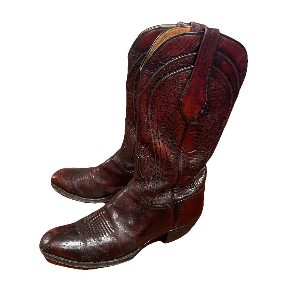 MENS LUCCHESE 2000 1483 WESTERN BOOTS SIZE 8.5D